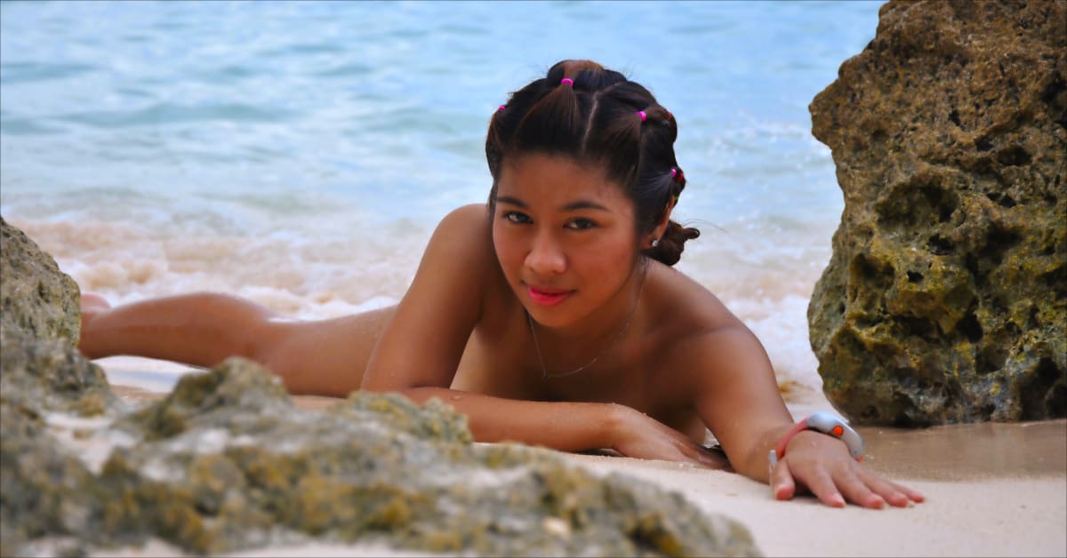 Filipino woman on Boracay Island beach