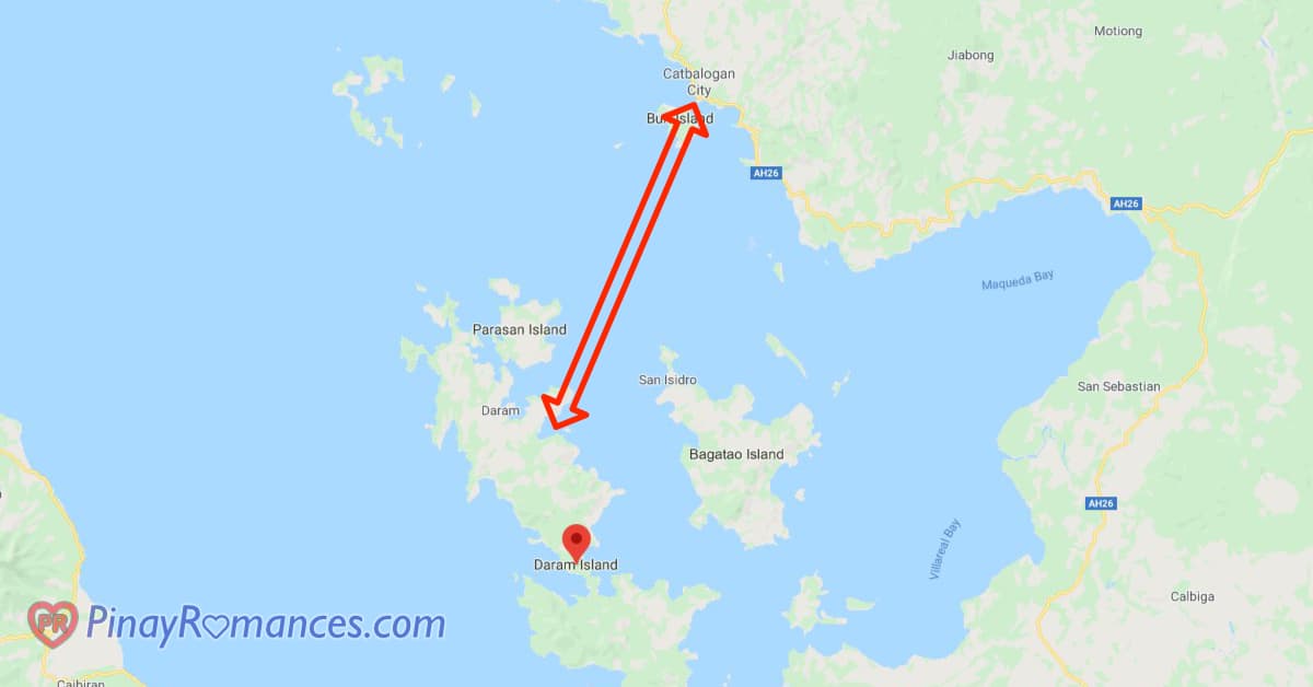 Map to Daram Island, Philippines.