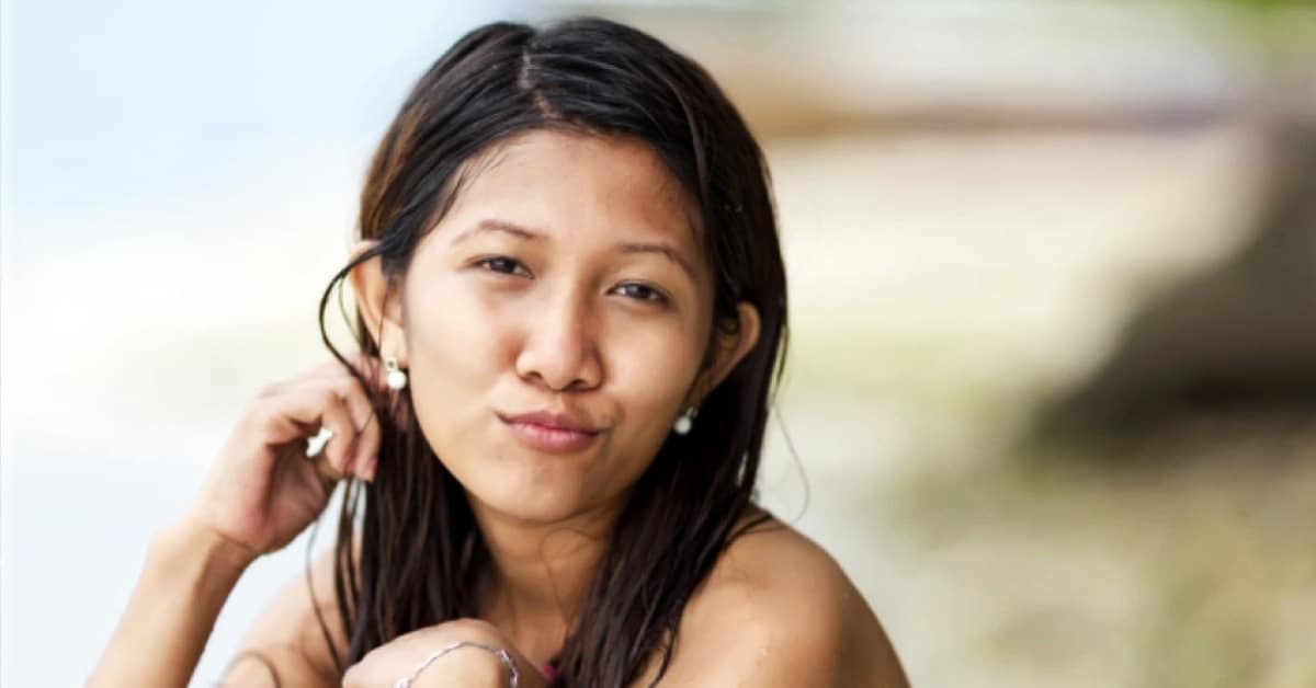 Contented Filipino woman